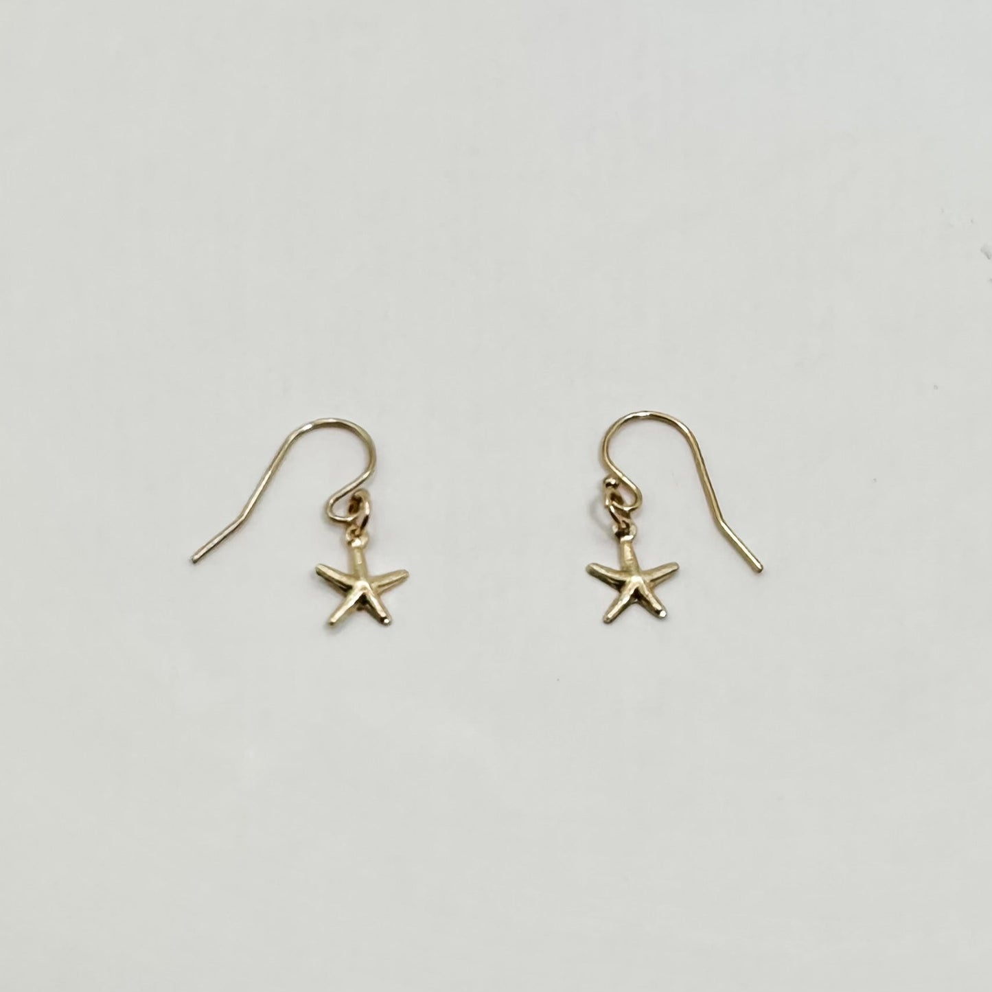 Mini Starfish Gold Filled Wire Earrings