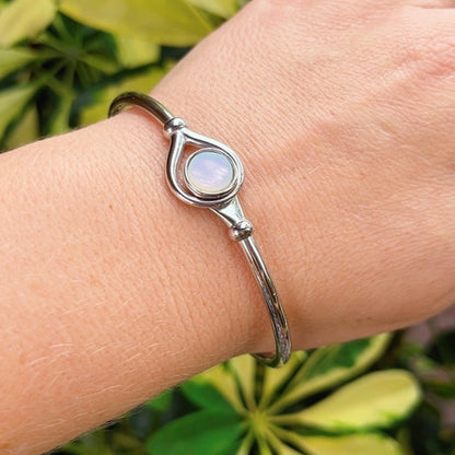 Mother of Pearl Sterling Silver Infinity Bracelet