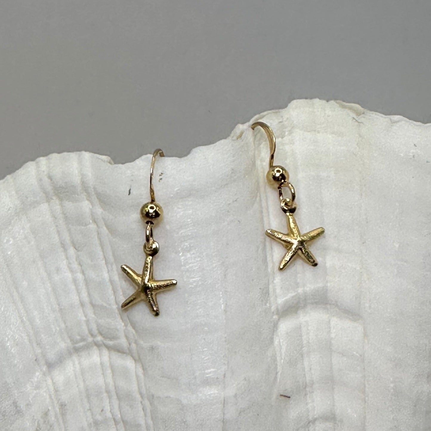 Mini Starfish Gold Filled Ball Earrings