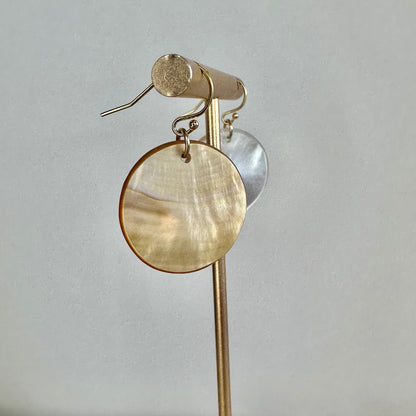 Gold Lip Mother of Pearl 14K Gold Filled Wire Earrings