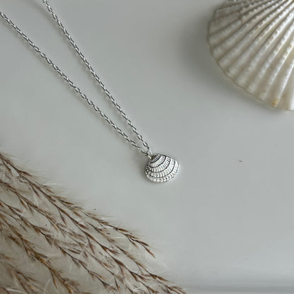 Scallop Charm Sterling Silver Necklace