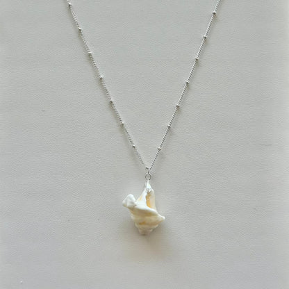 Unique Conch Tip Sterling Silver Seashell Necklace