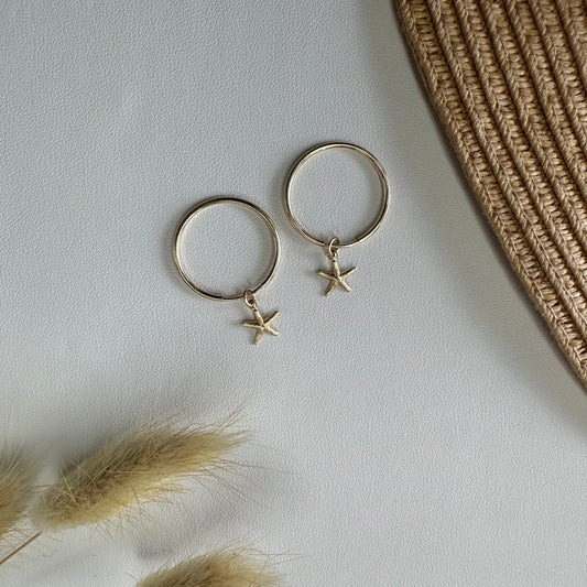 Mini Starfish 14K Gold Filled Endless Hoop Earrings