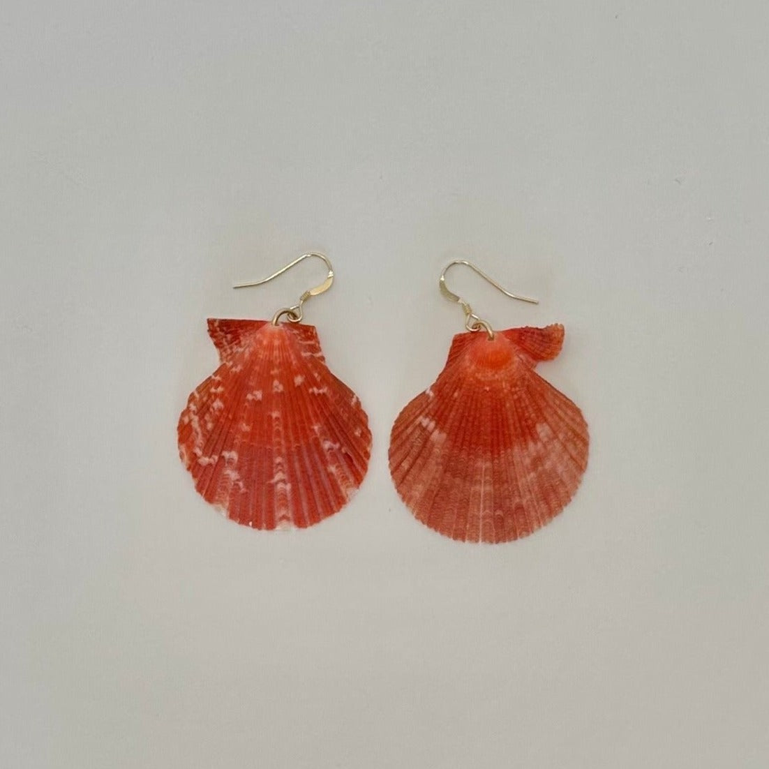 Red Large Scallops 14K Gold Filled Earrings