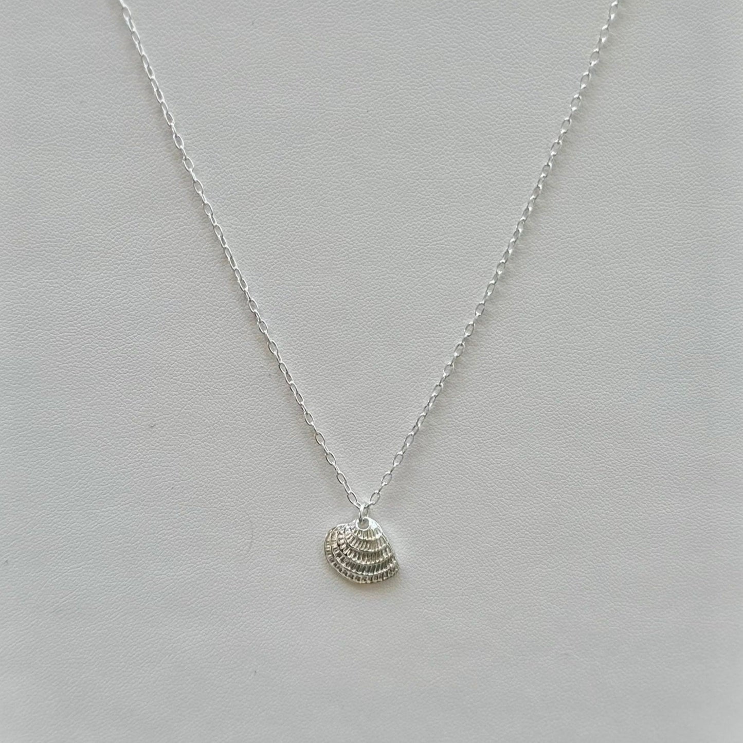 Scallop Charm Sterling Silver Necklace