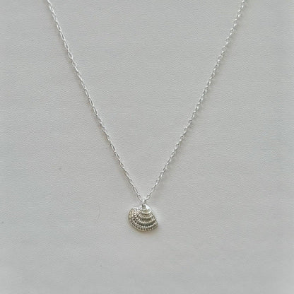 Scallop Charm Sterling Silver Necklace