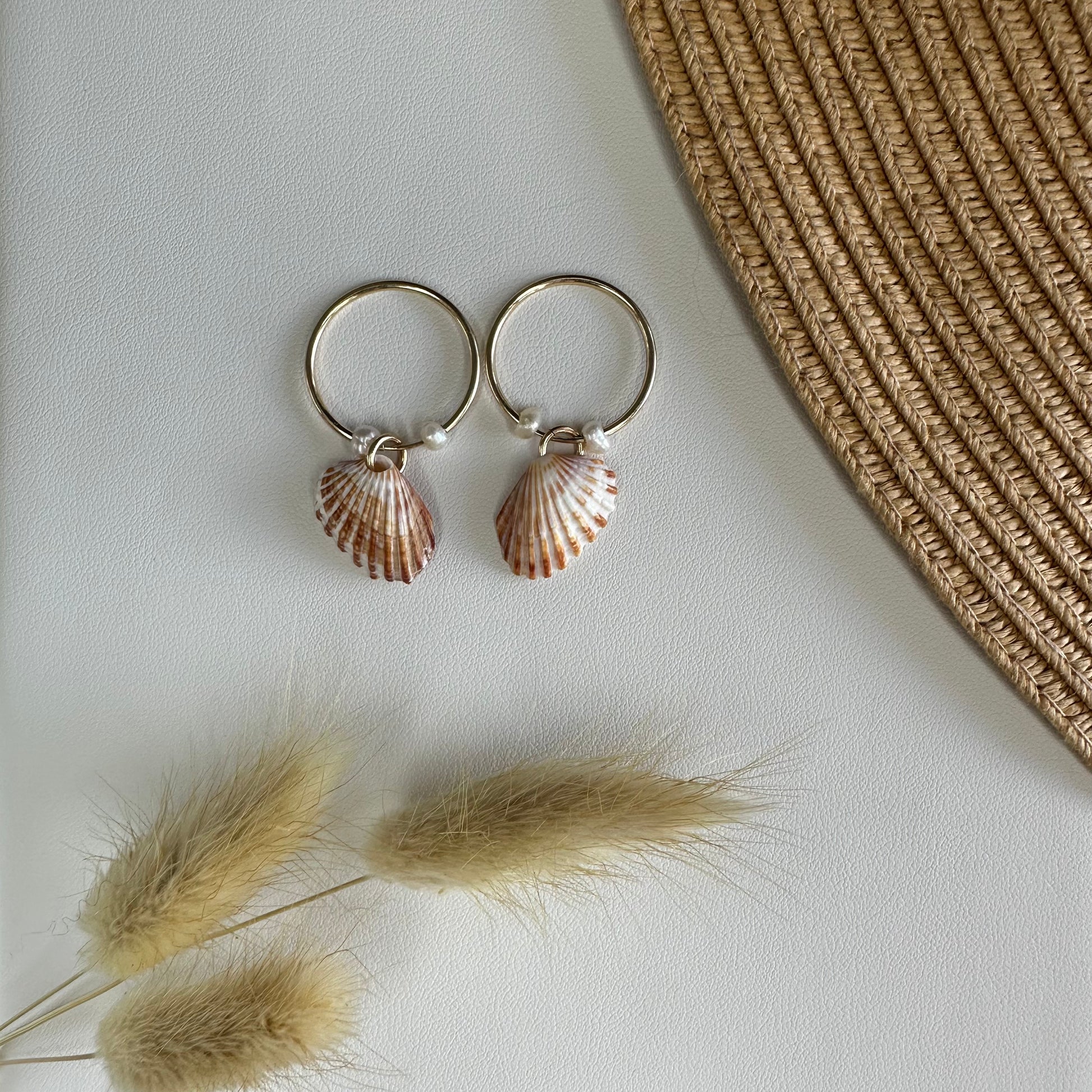 Spotted Angel Wing Pearls 14K Gold Filled Endless Hoop Earrings