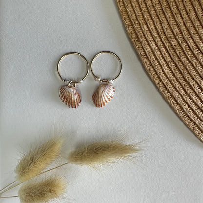Spotted Angel Wing Pearls 14K Gold Filled Endless Hoop Earrings