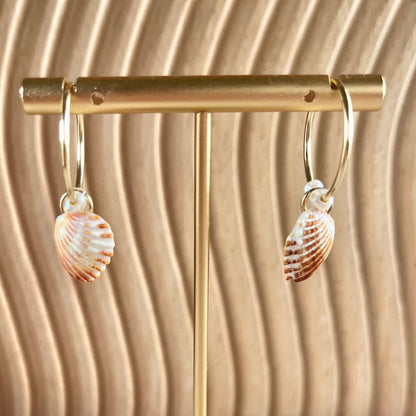 Spotted Angel Wing Pearls 14K Gold Filled Endless Hoop Earrings