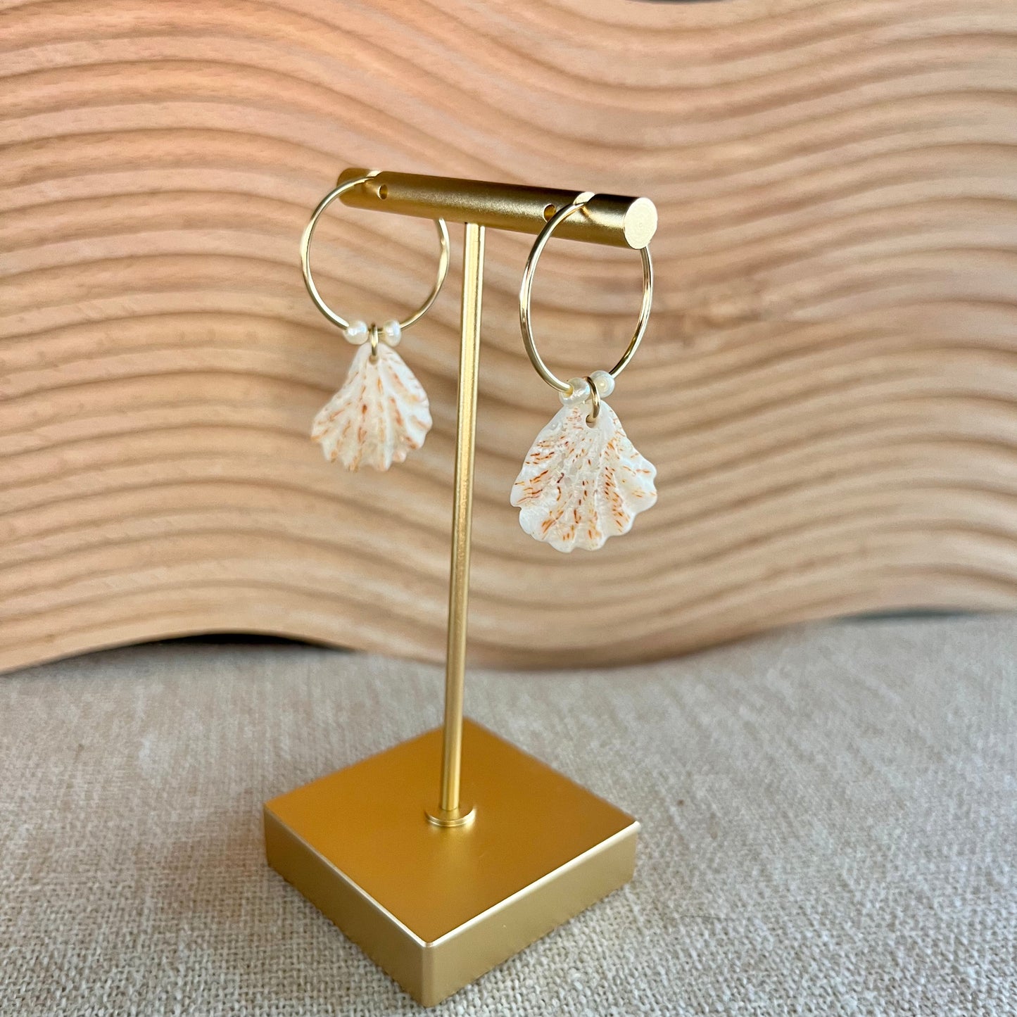 Spotted Kitten Paw Pearls 14K Gold Filled Endless Hoop Earrings