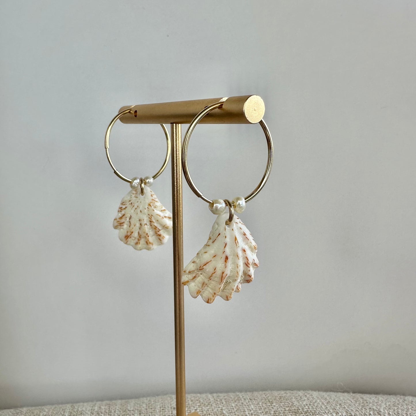 Spotted Kitten Paw Pearls 14K Gold Filled Endless Hoop Earrings