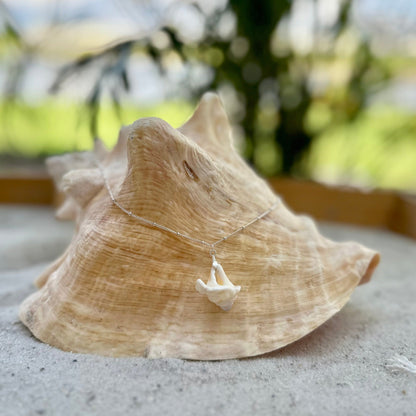 Unique Conch Tip Sterling Silver Seashell Necklace